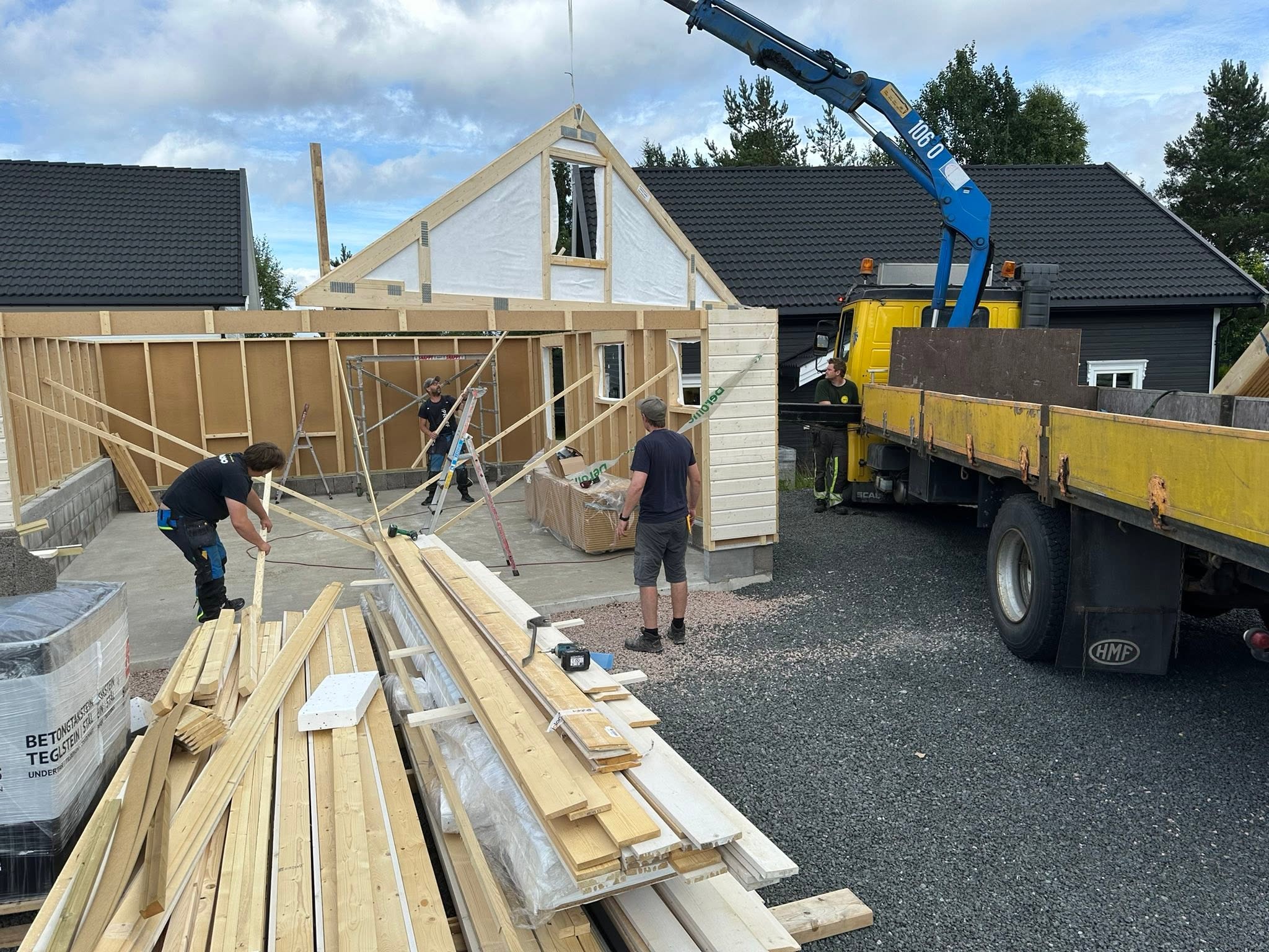 Kranarbeid, opphesing av takstoler